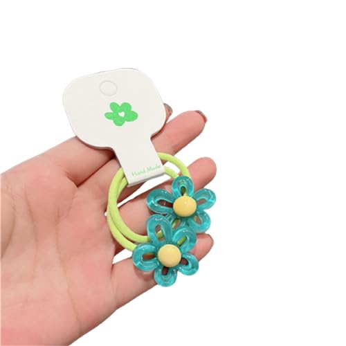 Blumenhaarband Für Kinder Süßigkeiten Farbe Haarbänder Mädchen Süße Kopfhörer Set Pferdeschwanz Haarbänder Elastische Kopfbedeckungen 2pcs von THINCAN