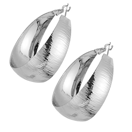 Breite Ohrringe Breite Ohrringe Einzigartige Ohrschmuck Schmuck Iron Textur Mode Ohrzubehör Für Frauen Und Mädchen Hoop Geeignet von THINCAN