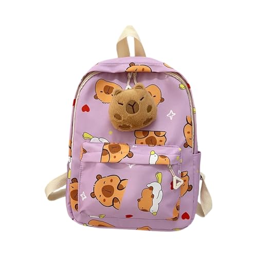 Cartoon Capybara Cartoon Rucksack Für Kinder Zart Und Komfortable Designschule Freizeitpack Für Student Cute Student Rucksack von THINCAN
