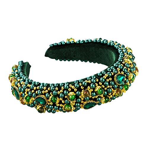 Damen Schwamm Gepolstert Samt Stirnband Sternen Für Himmel Imitation Perlen Haar Hoop Handgefertigtes Perlenkristallschmuck C. von THINCAN