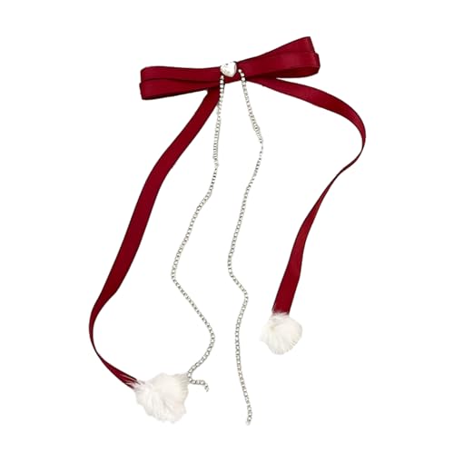 Delicate Bow Ribbon Pompoms Bughaarclips Süße Mädchen Feen Tassels Balletcore Haarklammern Für Frauen Styling von THINCAN