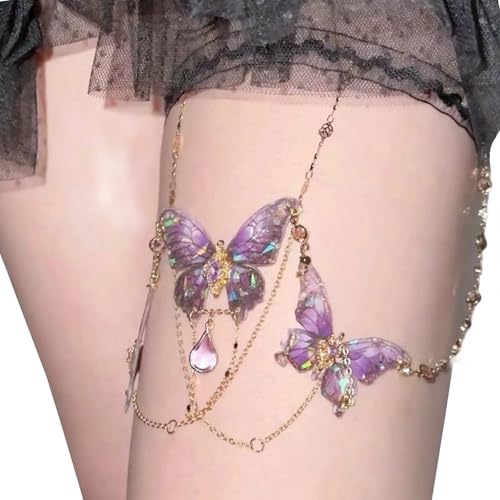 Edgy Layered Bein Accessoire Kombiniert Acrylcharm Und Femininische Bänder Ideal Für Modische Tägliche Kleidung Elegant Swing Fransen Fußkettchen von THINCAN