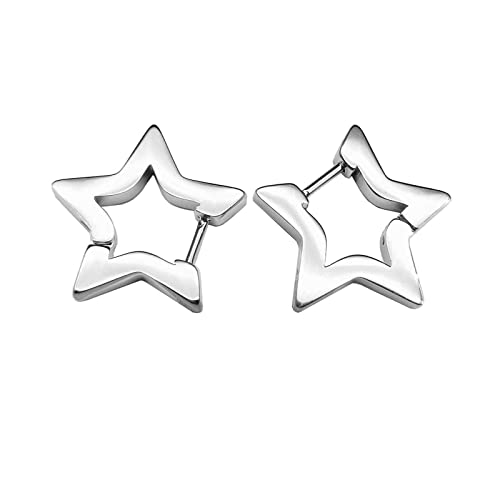 Einfache Feuchtigkeitsspezifische Sternohrohrringe Edelstahl Piercing Ohrringe Süßer Kühler Schmuck Minimalistischer Sternstudelohrring von THINCAN