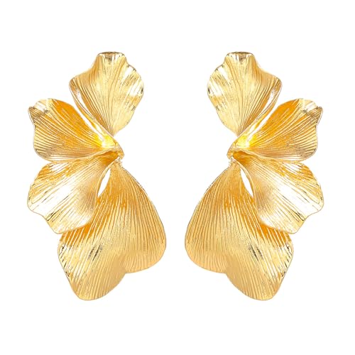 Einzigartige Blumenebenen Ohrringe Wasserdichte Ohrringe Modelegierung Textur Geeignet Für Verschiedene Anlässe Tragen von THINCAN