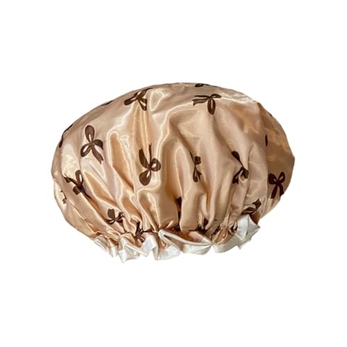 Elastische Kanten Frauen Duschkappen Wasserdichtes Design Mit Dekorativen Bögen Weiche Badezubehör Für Modische Mädchen Wasserdichte Frauen Duschkappen von THINCAN