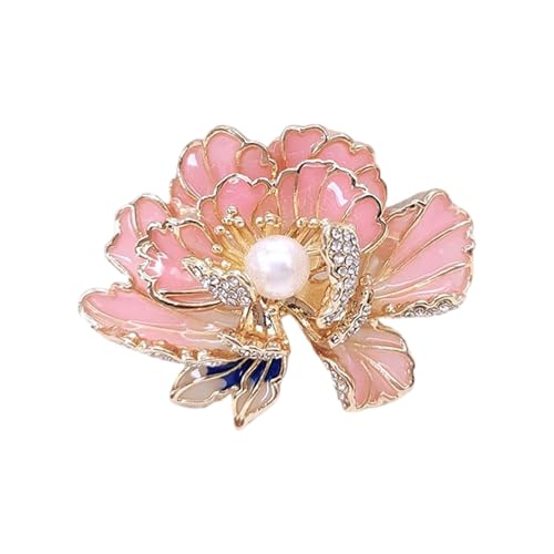 Elegante Pfingstrosenblumenbrosch Stecknadel Für Frauen Mit Emaillierten Und Perlen Verzierungen Schmuckzubehör Für Bankett Oder Party Traditionelle Chinesische Designs von THINCAN