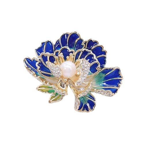 Elegante Pfingstrosenblumenbrosch Stecknadel Für Frauen Mit Emaillierten Und Perlen Verzierungen Schmuckzubehör Für Bankett Oder Party Traditionelle Chinesische Designs von THINCAN