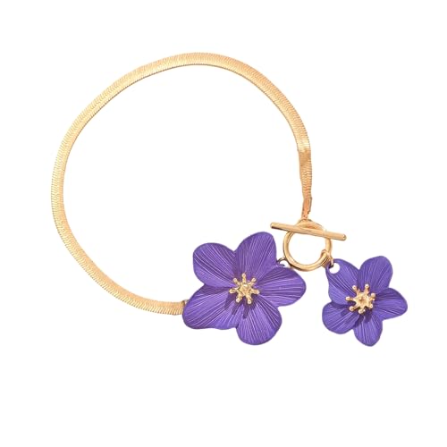 Feminine Blumen Knöchelarmband Eisenkette Verstellbares Fit Beach Schmuckzubehör Stilvolle Outfits Enhancer Für Ihre Florale Verstellbare Knöchelkette von THINCAN