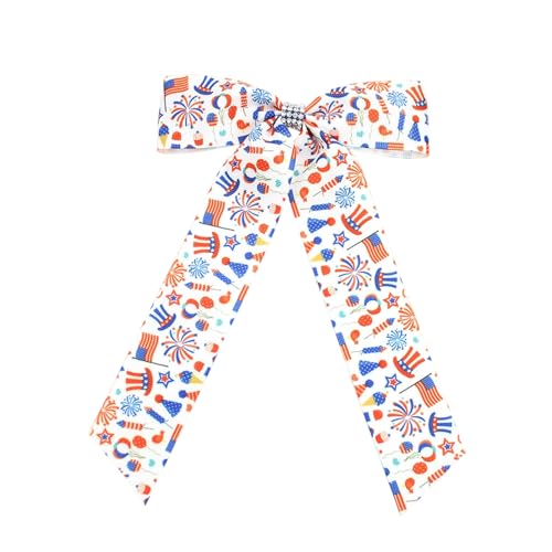 Flag Muster Haare Clip Fashion Bögen Stoff Barrettes Für Kinder Erwachsene 4. Juli Paraden Und Themenpartys Amerikanische Flagge Haarbögen von THINCAN