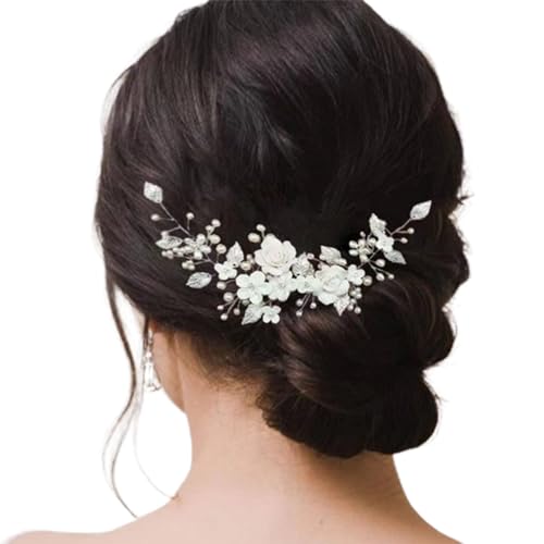 Flexible Künstliche Hochzeitshaarband Mit Perlen Und Blatt Designs Haarrebe Für Braut Und Formelle Veranstaltungsversammlungen von THINCAN