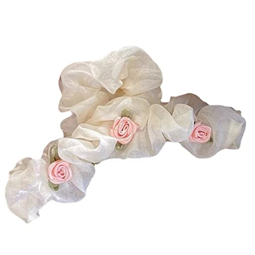 Französische Stil Romantische Rosenblumenform Haarklaue Sommerhaarzubehör Für Frauen Frühlingsparty Nicht Schlupf Haarnadeln von THINCAN