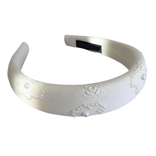 Französische Stile Blumen Kunstperlen Stirnbänder Für Frauen Rosenmuster Haarzubehör Weiche Stoff Brautparty Haar Ornament von THINCAN