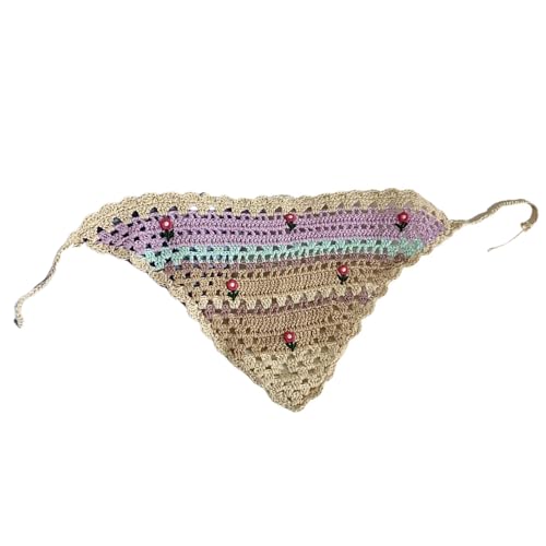 Französischer Stil Häkeln Kopftuch Haarband Für Frauen Haare Bandannas Dekorative Ethnische Stirnbänder Blumenhaarschal von THINCAN