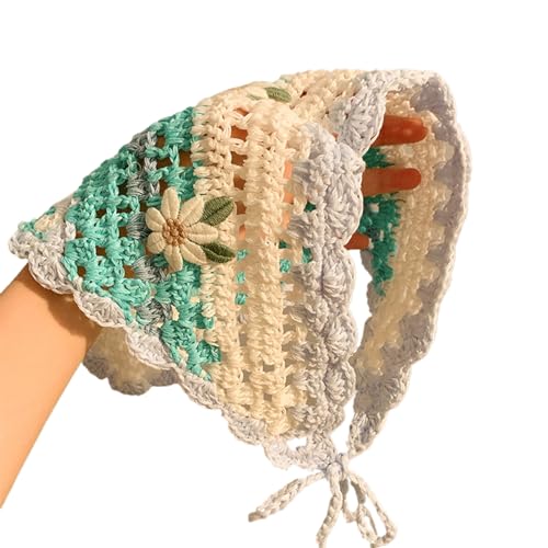 Französischer Stil Häkeln Kopftuch Haarband Für Frauen Haare Bandannas Dekorative Ethnische Stirnbänder Blumenhaarschal von THINCAN