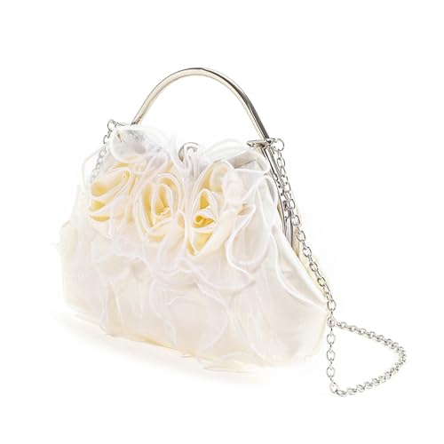 Frauen Blumen Umhängetasche Satins Abendbeutel Kette Gurt Abend Clutches Bag Braut Abend Handtasche Geldbörse Für Partyabschluss von THINCAN
