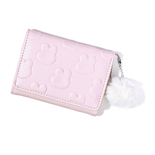 Frauen Brieftasche Einfache Triufold Brieftaschen PU Leder Geldbeutel Kurzer Brieftasche Kleine Triufold Cash Card Bag Kompakte Brieftaschen Ladies Geldbeutel von THINCAN