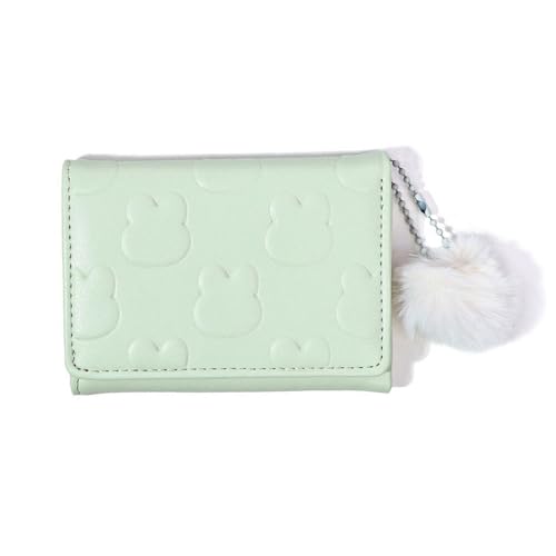 Frauen Brieftasche Einfache Triufold Brieftaschen PU Leder Geldbeutel Kurzer Brieftasche Kleine Triufold Cash Card Bag Kompakte Brieftaschen Ladies Geldbeutel von THINCAN