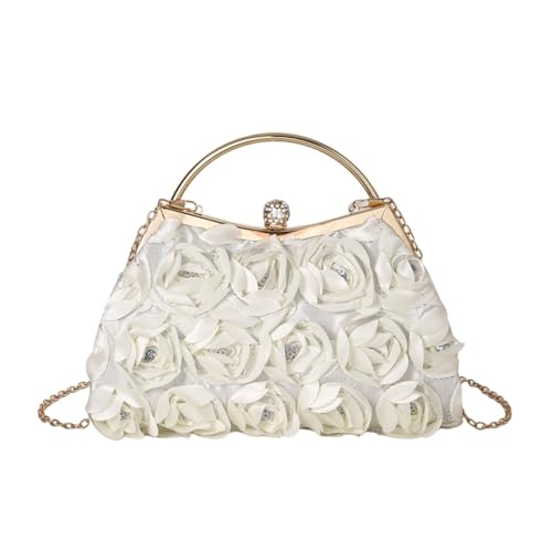 Frauen Elegante Abendbeutel Blumen Handtasche Mit Ketten Kuss Lock Rose Umhängetasche Für Hochzeits Bankettparty Abschlussball von THINCAN
