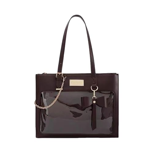 Frauen Japanische Studenten PU Lederumbeltasche Mode Ästhetische Bogenknoten Handtasche Transparent Süße Unterarm Itabag Süßer Bogenknoten Transparent Unterarmtasche von THINCAN