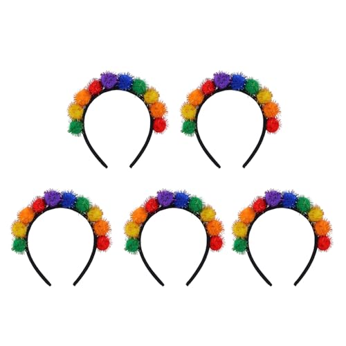 Frauen Mardi Holiday Stirnband Mit Farbenfrohen Charme Kopfbedeckung Für Komfort Bei Festivals Und Feier 5PCS Set von THINCAN