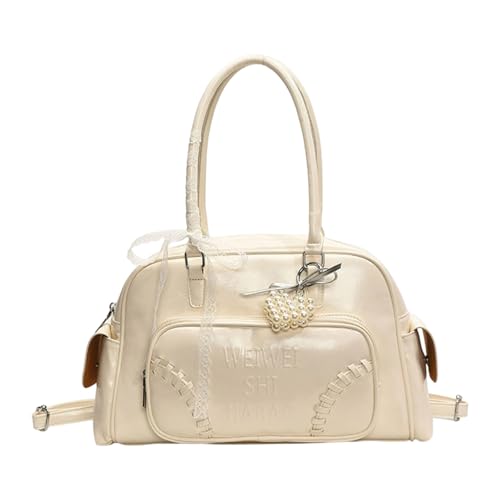 Frauenumhängetasche Mit Bögen Und Spitzendetail PU Leder Handtasche Mode Unterarmtasche Für Den Täglichen Gebrauch College Studententasche von THINCAN