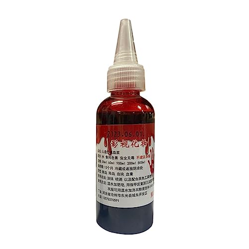 Gefälschte Blutflüssigkeit Flasche Bühne Streich Theater Vampire Cosplay Requisiten Halloween Party Horror Rot 30/60/200/500 Halloween Requisiten Horror Scary Make Up Kostüme von THINCAN
