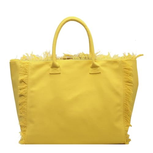 Geräumige Leinwandtasche Für Frauen Mit Quasten Decors Decors Occore Taschen Pendler Handtasche Für Arbeitsreisen Und Tägliche Pendelverkehrsumleitung Mit Großer Kapazitätsumhängetasche von THINCAN