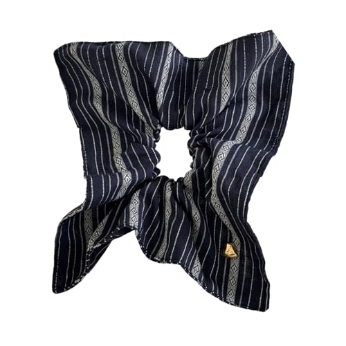 Gestreiftes Quadratisches Elastisches Haar Scrunchie Retro Gold Herz Haar Bindeweiche Stoff Pferdschwanzhalter Für Verschiedene Altersgruppen Dekoratives Accessoire von THINCAN