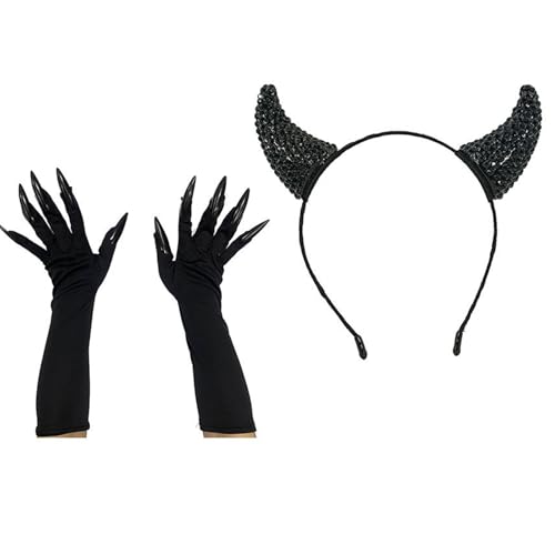 Glitzernde Gehörnte Stirnbänder Gotikstile Kopfbedeckung Antiskid Kopfbedeckung Für Kostümbegeisterte von THINCAN