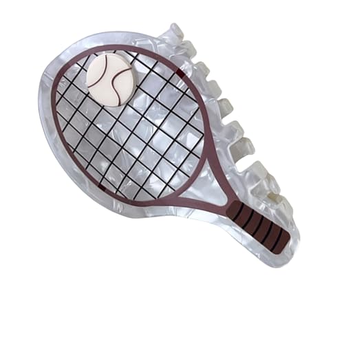 Haarklaue Clip Tennisschläger Haarklaue Für Frauen Teenager Sichere Grip PVC Modehalter Für Sportbegeisterte Nonslip Grip Clip von THINCAN