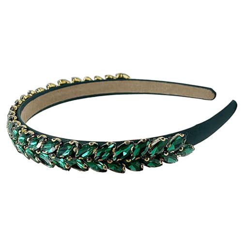 Hoher Schädel Stirnband Für Frauen Und Mädchen Themenereignis Sparkling Crystal Leaf Designs Haarhaarzubehör Accessoires von THINCAN