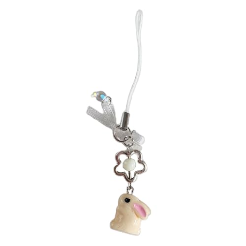 Kaninchenbänder Telefon Charme Schlüsselbund Elegant Bowknot Anhänger Schlüsselroming Romantics Schlüsselring Geschenk Für Frauen Mädchen Teen von THINCAN