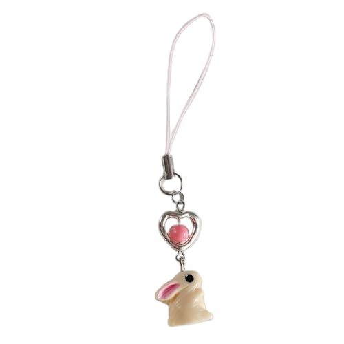 Kaninchenbänder Telefon Charme Schlüsselbund Elegant Bowknot Anhänger Schlüsselroming Romantics Schlüsselring Geschenk Für Frauen Mädchen Teen von THINCAN
