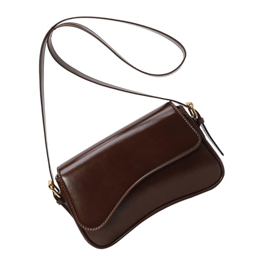 Kleine Botenbeutel Für Frauen Retro Handtasche PU Leder Crossbody Geldbeutel Einfache Pendlertasche Trendige Schulter Frauen Trendige Schulter Crossbody Geldtasche Handtasche Pendeln von THINCAN