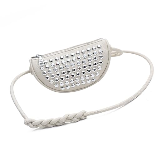 Kleine Crossbody Taschen Für Frauen Mit Besetzten Designs Punk Unterarm Tasche Mit Verstellbarer Gurt Geldbeutel Handtaschen Trendige Umhängetasche von THINCAN