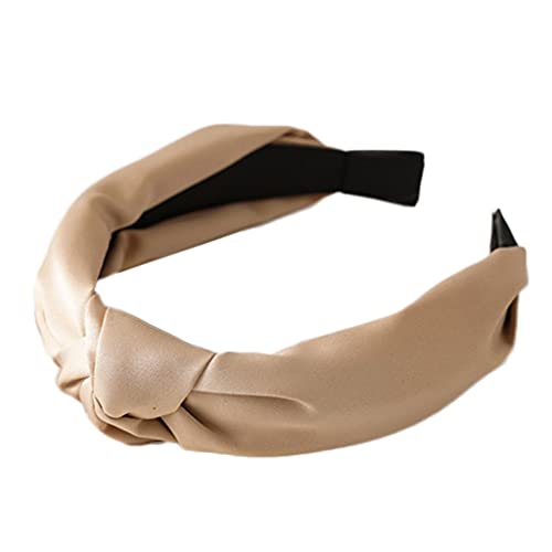 Knotted Stirnbänder Feste Farbe Breites Haarband Vintage Twist Knot Turban Haar Reifen Temperament Haarzubehör von THINCAN