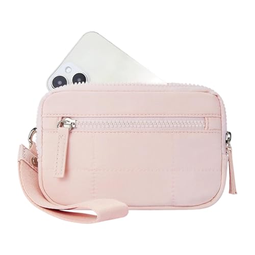 THINCAN Kompakte Keychain Armbandasche Mit Reißverschlusskartenschlitzen Und Münz Frauen Reise Brieftasche Mit Verstellbarem Gurt Gurt Armband Clutch Clutch von THINCAN