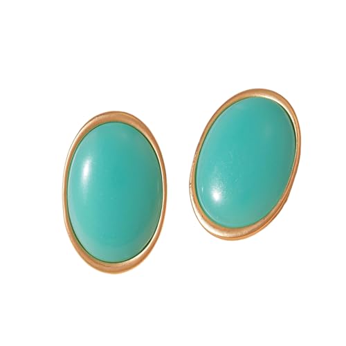 Künstlerische Harz Oval Studs Ohrringe Sterlings Silber Allergie Sichere Posts Minimalistische Geometrische Modeschmuck Vintage Minimalist Ohrschern von THINCAN