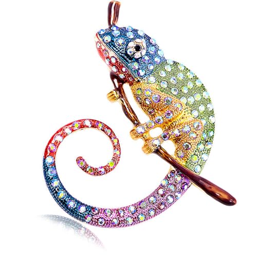 Künstlerische Tierstiernadel Leichtgewichtige Legierung Corsage Badge Unisex Brust Ornament Für Kleidungsjacken Mode Accessoire In 4 Tönen Stilvoller Echsen Accessoire von THINCAN