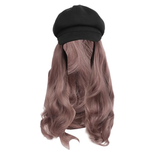 Lässige Baskenmütze Mit Haarteil Langes Haarverlängerungen Für Cosplay Streetwear Newsies Lockige Haare Requisiten von THINCAN