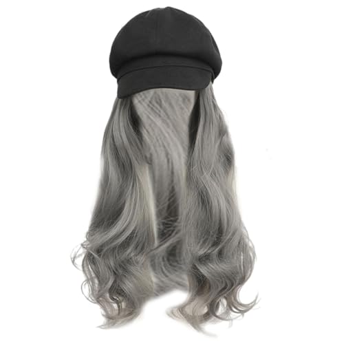Lässige Baskenmütze Mit Haarteil Langes Haarverlängerungen Für Cosplay Streetwear Newsies Lockige Haare Requisiten von THINCAN
