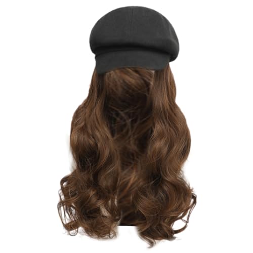 Lässige Baskenmütze Mit Haarteil Langes Haarverlängerungen Für Cosplay Streetwear Newsies Lockige Haare Requisiten von THINCAN