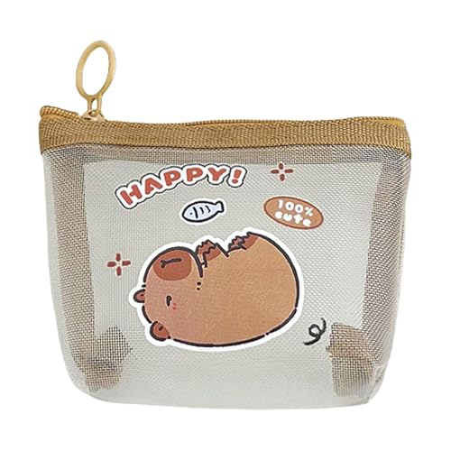 Leichtgewichtiger Maschenmünzenhalter Mit Lustigen Capybara Design Atmungsaktiven Netzbeutel Geeignet Für Verschiedene von THINCAN
