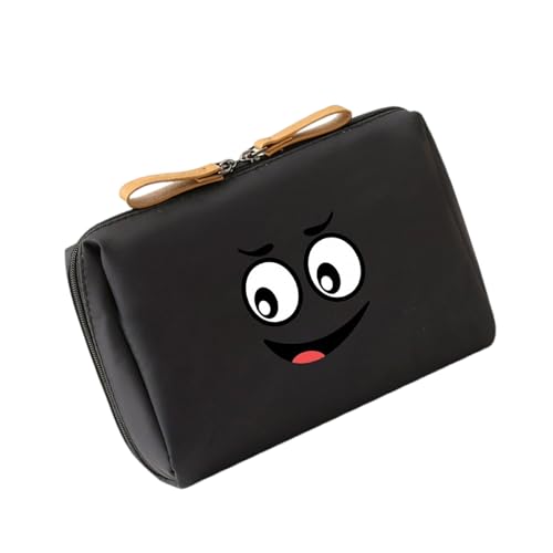 Lustige Nylon Make Up Beutel Multi Kompartiment Handheld Reise Kosmetische Tasche Zeitgenössischer Aufbewahrungskoffer Für Frauen Männer Lächeln Make Up Tasche von THINCAN