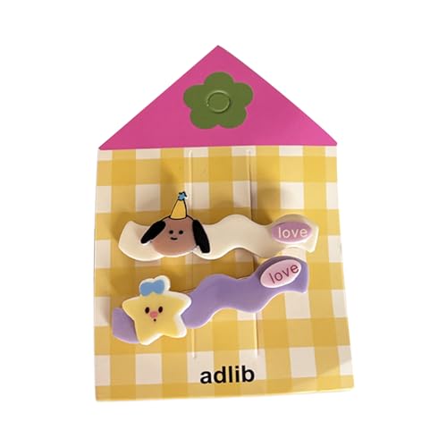 Mädchen Flache Clip Haarnadel 2000er Stil Ornamente Rickrack Für Frauen Mädchen Bündel Haarschlüssel Bär Süßer Rickrack von THINCAN