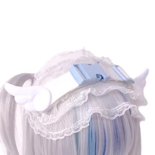 Mädchen Gekräuselte Spitzenschnalle Kopfbedeckung Engel Flügel Spitze Trimm Subkultur Stirnband Maid Französisch Haar Ornamente von THINCAN