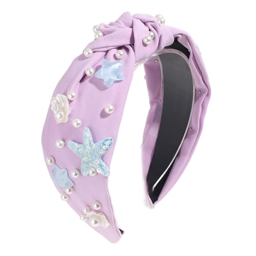 Mädchen Haarband Mit Schale Faux Pearls Knot Design Haarzubehör Geflochten von THINCAN