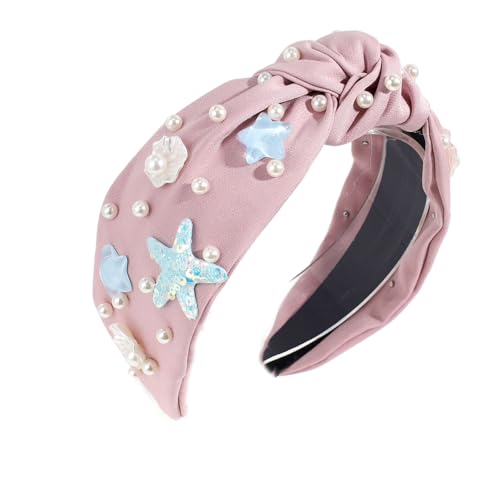 Mädchen Haarband Mit Schale Faux Pearls Knot Design Haarzubehör Geflochten von THINCAN