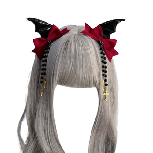 Mädchen Haarklammern Gothic Halloween Cosplay Teufel Flügel Haarnadel Kopfbedeckung Punk Haarschmuck Einzigartige Schwarze Kopfbedeckung von THINCAN