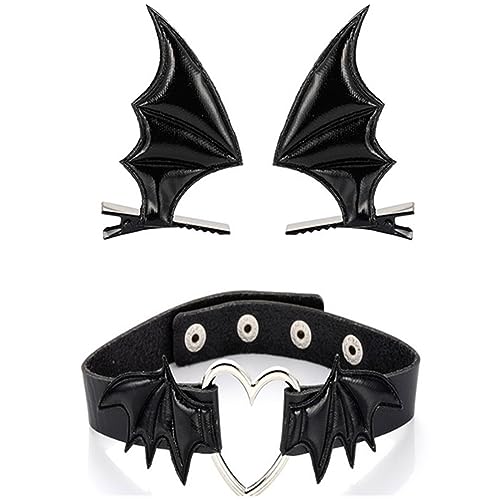 Mädchen Haarklammern Gothic Halloween Cosplay Teufel Flügel Haarnadel Kopfbedeckung Punk Haarschmuck Einzigartige Schwarze Kopfbedeckung von THINCAN